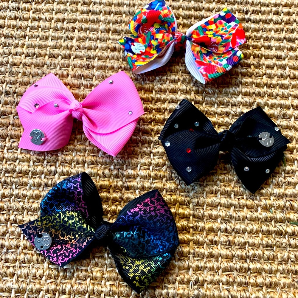 Jojo Siwa hair bows animal candy rhinestones 4 accessories clips
